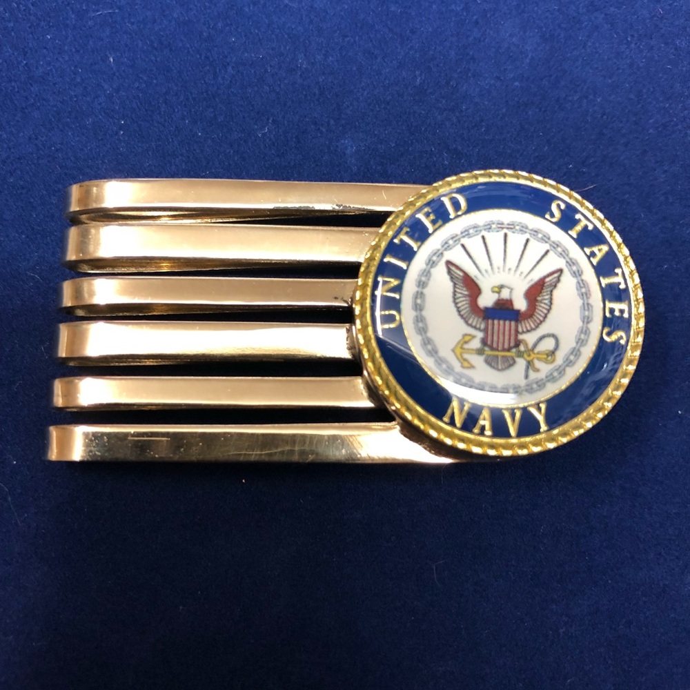 Gold Plated US Navy Money Clip B-11-2